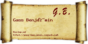 Gass Benjámin névjegykártya