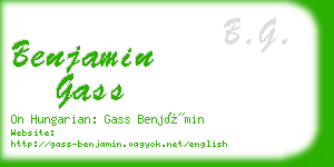 benjamin gass business card